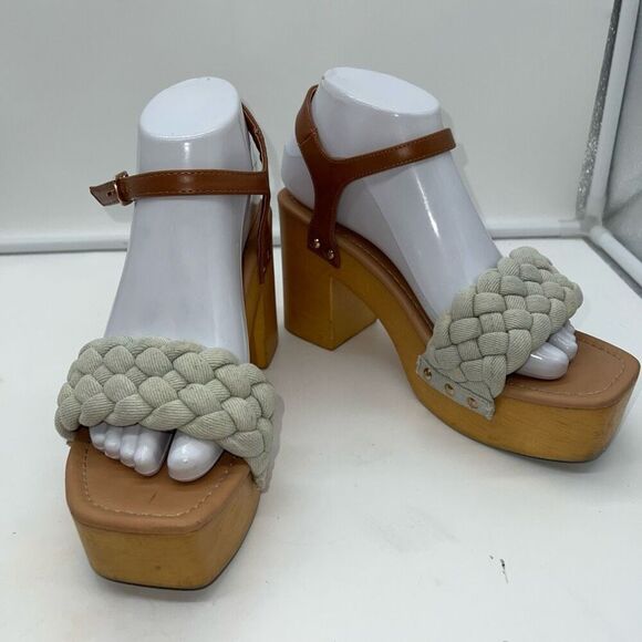 Madden Girl Chunky Braided Platform Buckle Sandals - Picture 1 of 10
